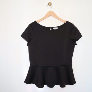 Bisou Bisou Peplum Jet Black L